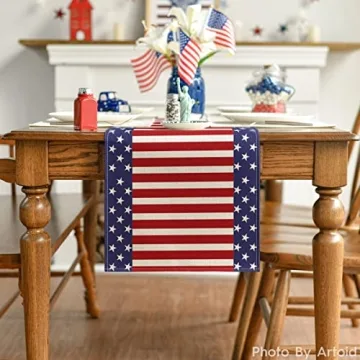 Artoid Mode Patriotic Table Runner for Festive Dining Decor
