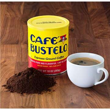 Café Bustelo Espresso Dark Roast Ground Coffee, 10 Ounces (Pack of 4)