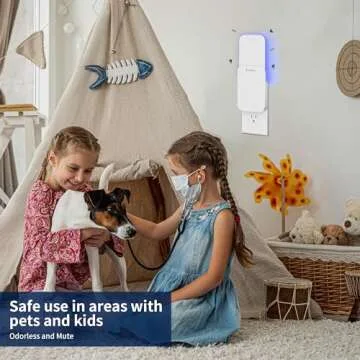 Mosalogic Fly Insect Trap Plug-in Mosquito Killer Indoor Gnat Moth Catcher Fly Tapper with Night Light UV Attractant Catcher for Home Office White-2pack