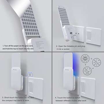 Mosalogic Fly Insect Trap Plug-in Mosquito Killer Indoor Gnat Moth Catcher Fly Tapper with Night Light UV Attractant Catcher for Home Office White-2pack