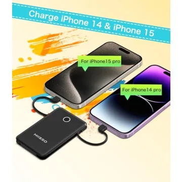 Ultra Slim 6000mAh Power Bank with Built-in Cables