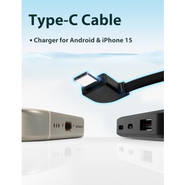 Ultra Slim 6000mAh Power Bank with Built-in Cables