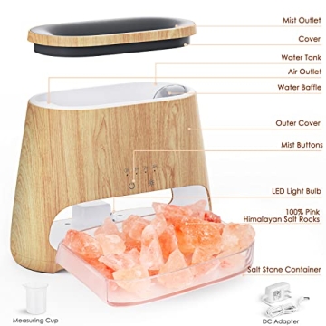 SALKING 2-in-1 Essential Oil Diffuser Himalayan Salt Lamp