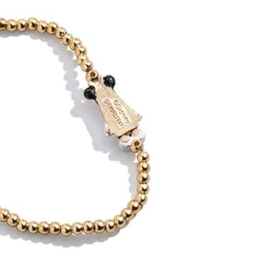 BaubleBar Disney Minnie Mouse Bride Pisa Stretch Bracelet - Beaded Disney Bracelet, Stacking Bracelets, Bachelorette & Wedding Jewelry, Licensed Disney Jewelry for Women