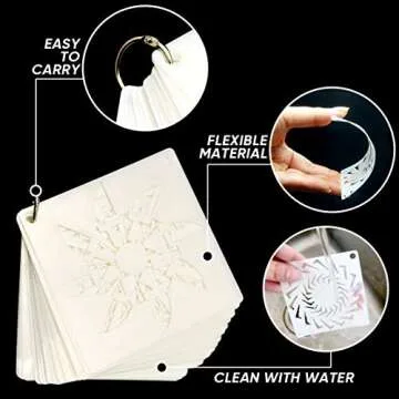 36 PCS Reusable Mandala Stencils for Painting Rocks Wood Canvas Fabric Glass Pottery Art Projects