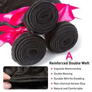 Flady 12A Brazilian Human Hair Bundles Body Wave 3 Bundles Human Hair 14 16 18 Inch Virgin Hair Bund...