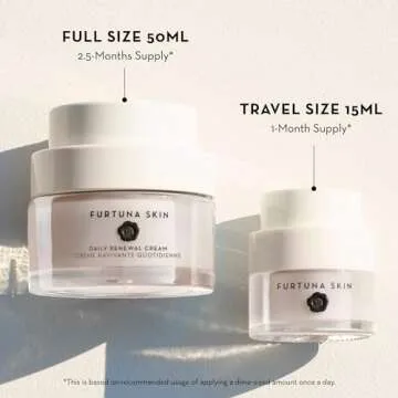 Furtuna Skin Daily Renewal Cream - Daily Moisturizer, Advanced Skin Hydration Technology, Radiance & Balance Enhancing, 95 Percent Natural