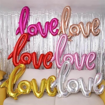 5 Pcs Silver Heart Shaped Balloons for Valentine’s Day