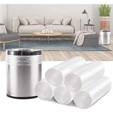 4 Gallon Trash Bags - 100 Small Mini Garbage Bags | 17" x 18" Clear Waste Basket Trash Bags | Bulk P...