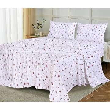 RUVANTI Flannel Sheets King Size - 100% Cotton Brushed King Size Sheets Set - Deep Pockets 16 Inches...