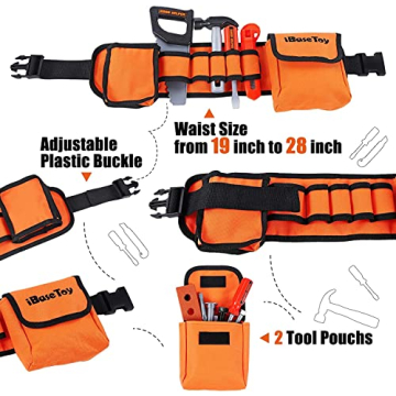 iBaseToy 32 PCS Kids Tool Set with Toolbox & Drill