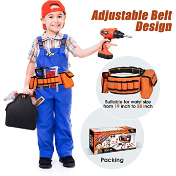 iBaseToy 32 PCS Kids Tool Set with Toolbox & Drill