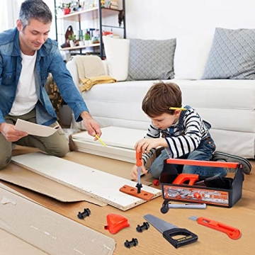 iBaseToy 32 PCS Kids Tool Set with Toolbox & Drill
