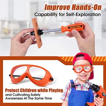 iBaseToy 32 PCS Kids Tool Set with Toolbox & Drill