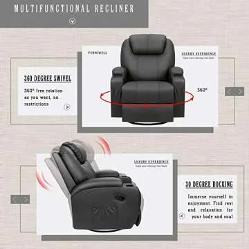 Furniwell Recliner Massage Chair with Leather Comfort