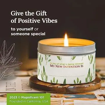 Magnificent 101 Long Lasting Pure White Sage Candle - 6 Oz - 35 Hour Burn Time | Organic, All Natural, Soy Candle to Cleanse Your Home & Calm, Soothe, Use with Sage Smudge Kit