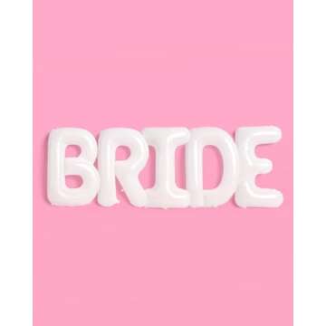 xo, Fetti White Jumbo BRIDE Balloons - 40 inch, XL | Bachelorette Party Decorations, Wedding Party, Engagement Party, Bridal Photo Booth