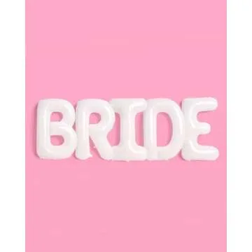 xo, Fetti White Jumbo BRIDE Balloons - 40 inch, XL | Bachelorette Party Decorations, Wedding Party, Engagement Party, Bridal Photo Booth