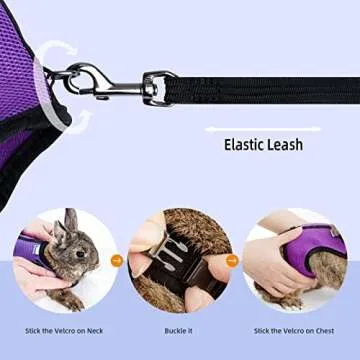 Niteangel Soft Harness with Elastic Leash for Small Rabbits