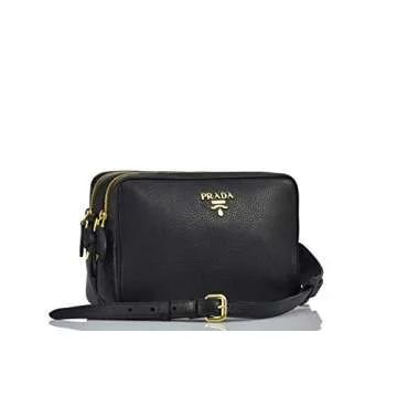 Prada Women's Black Vitello Phenix Crossbody Bag 1BH079