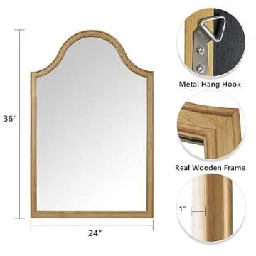 Elegant WallBeyond Arched Wood Mirror - Versatile Home Decor