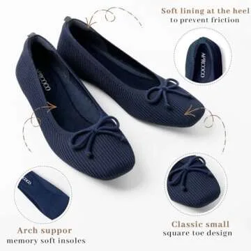 AprCoco Women's Chic Bowknot Ballet Flats for Comfort