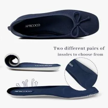 AprCoco Women's Chic Bowknot Ballet Flats for Comfort