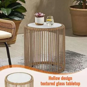 Stylish 3-Piece Outdoor PE Rattan Bistro Set