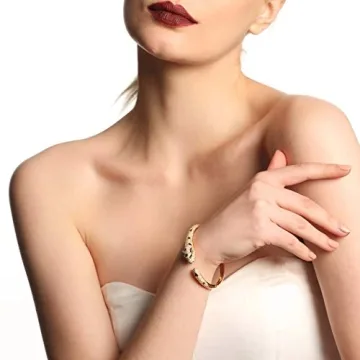 VICISION Panther Bracelet/Panther Ring, Gold/Silver Leopard Design Bangle/Ring, Gifts for Mom Wife Girlfriend Her on Anniversary Valentines Day Mothers Day Christmas Birthday Gifts for Women