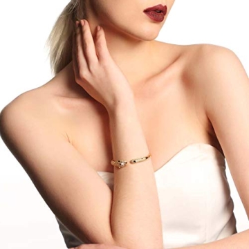 VICISION Panther Bracelet/Panther Ring, Gold/Silver Leopard Design Bangle/Ring, Gifts for Mom Wife Girlfriend Her on Anniversary Valentines Day Mothers Day Christmas Birthday Gifts for Women