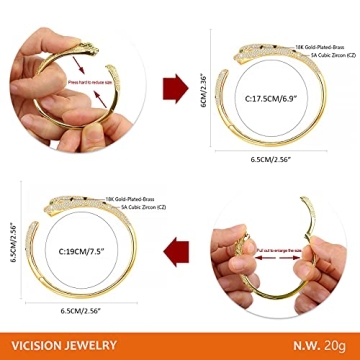 VICISION Panther Bracelet/Panther Ring, Gold/Silver Leopard Design Bangle/Ring, Gifts for Mom Wife Girlfriend Her on Anniversary Valentines Day Mothers Day Christmas Birthday Gifts for Women