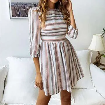 BTFBM Casual Striped Summer Dresses for Women