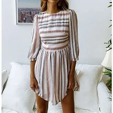 BTFBM Casual Striped Summer Dresses for Women