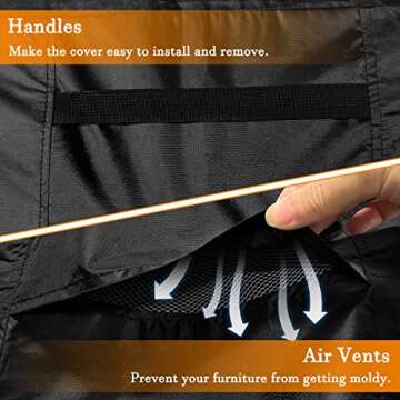 STARTWO Heavy Duty Patio Furniture Cover 126x126x28