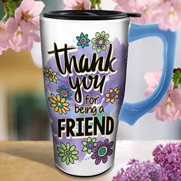 Spoontiques - Ceramic Travel Mugs - Positive Affirmations Cup - Hot or Cold Beverages - Gift for Coffee Lovers