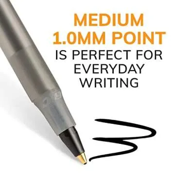 BIC Round Stic Xtra Life Black Ballpoint Pens, Medium Point Pens (1.0mm), 144-Count Pack of Bulk Pens, Flexible Round Barrel for Writing Comfort, No. 1 Selling Ballpoint Pens