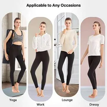 SINOPHANT High Waisted Leggings for Women - Full Length Capri Buttery Soft Yoga Pants for Workout Athletic(Full White,L-XL)