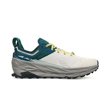 ALTRA Men's Olympus 5 Trail Running Shoe, Gray/Teal, 12