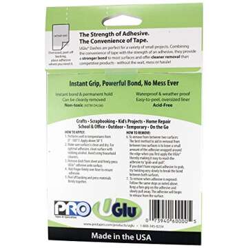 Pro Tapes UGlu Dash Sheets - Instant Bond & Easy Removal