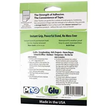 Pro Tapes UGlu Dash Sheets - Instant Bond & Easy Removal