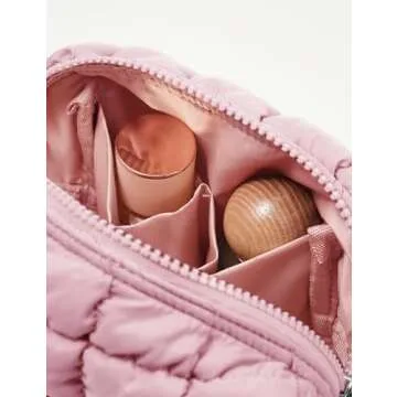 Yarnic Quilted Makeup Bag Cosmetic Bag, Travel Toiletry Bag for Women, Cute Makeup Bag Organizer Puf...