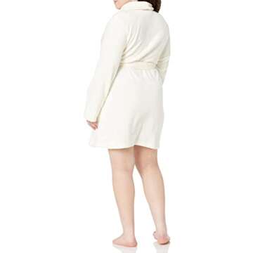 Amazon Essentials Women's Mid-Length Plush Robe (Available in Plus Size), Cream, Large