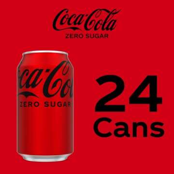 Coke Zero Sugar Cola Soda, 12 oz, 24 Pack (Package May Vary)