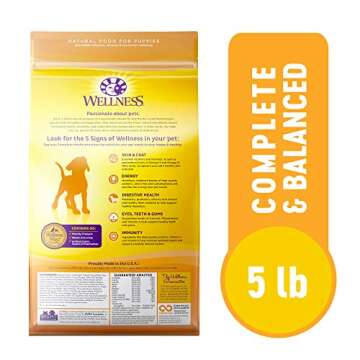 Wellness Complete Health Dry Puppy Food, Chicken, Salmon & Oatmeal, 5-Pound Bag
