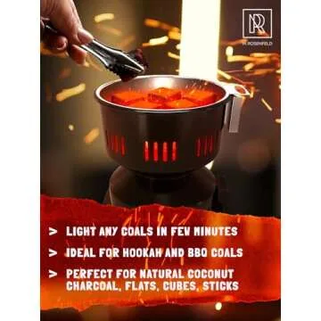 Hookah Coal Burner for Hookah – Premium FIRE Tower Multipurpose Electric Stove for Hookah Coals Burner for Shisha, Free Hookah Tongs, overheat Protection, Hookah Charcoal Burner for Hookah Cubes