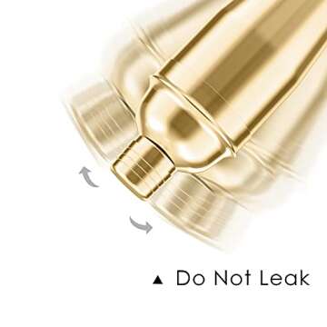 LUCKYGOOBO Cocktail Shaker,24 oz Martini Shaker,Food Grade Stainless Steel Martini Mixer Built-in Strainer,Drink Shaker,Bartender Kit Gifts. (Gold)