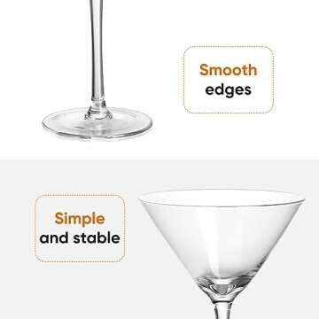 VENVENWEAVS Martini Glasses Set of 2,Hand-blown 9.2OZ Crystal Cocktail Glasses for Espresso Martini,Cosmopolitan,Manhattan,Gimlet,Home Bar,Cocktail Party,Stemless Martini Glassware Gift Set