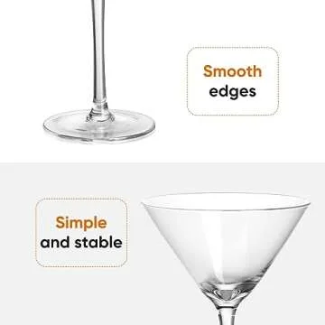 VENVENWEAVS Martini Glasses Set of 2,Hand-blown 9.2OZ Crystal Cocktail Glasses for Espresso Martini,Cosmopolitan,Manhattan,Gimlet,Home Bar,Cocktail Party,Stemless Martini Glassware Gift Set
