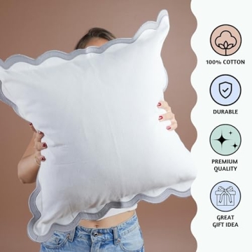 Folkulture 18x18 Scallop Throw Pillow Covers Set of 2