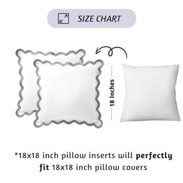 Folkulture 18x18 Scallop Throw Pillow Covers Set of 2